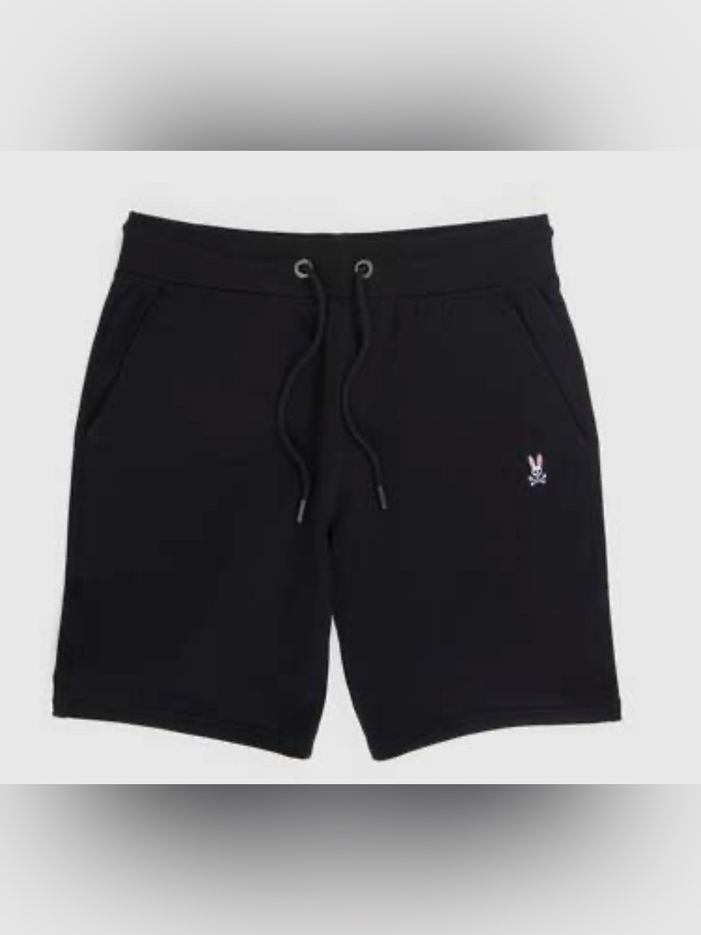 Psycho Bunny Black Cotton Drawstring Athletic Shorts